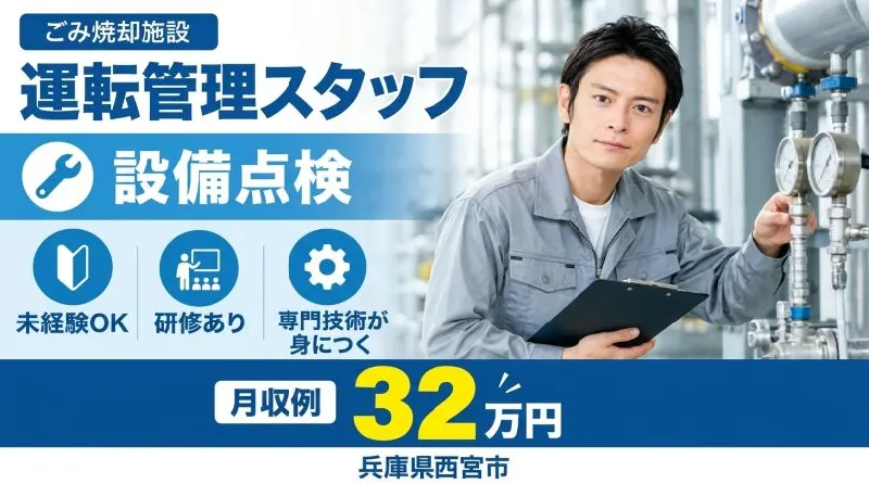 【紹介案件】焼却施設の設備をモニターや現場で確認し、安全に動いているかを見守る仕事です☆